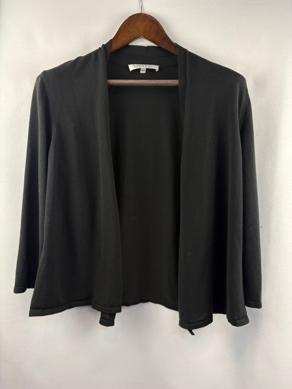 Women’s Kasper Large Black 3/4 Sleeve Cardigan